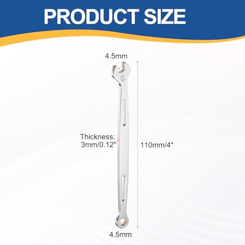 HARFINGTON 2Pcs Combination Wrench 4.5mm Metric 12-Point Box and Open End - size: 4.5mm