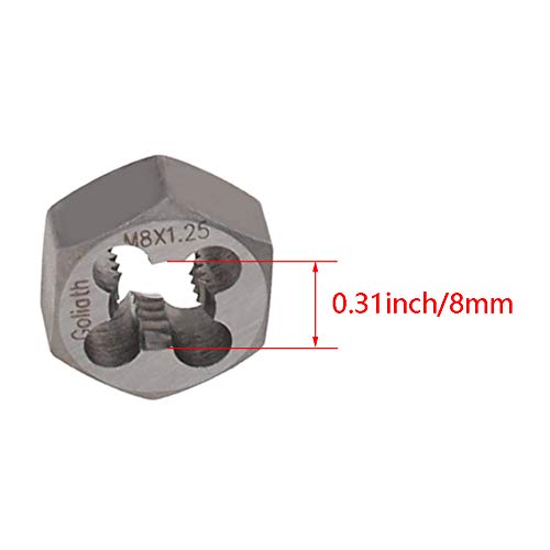 Hex Rethreading Die M8x1.25 Pitch Machine Thread Die Hexagon Taper Pipe Die - size: M8×1.25 Standard Teeth