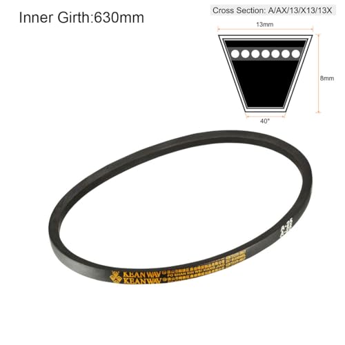 uxcell A25 Drive V-Belts 25" Inner Length 13mm Width 8mm Thick JIS Standard A-Section Rubber Drive Industrial Transmission Belt - size: 25"