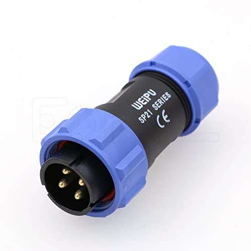 Weipu SP21 4 Pin Male Plug Panel Mount Waterproof IP68 Connector Cable Industrial Circular Solar Electrical Connector - color: SP2110/P, size: 4Pin