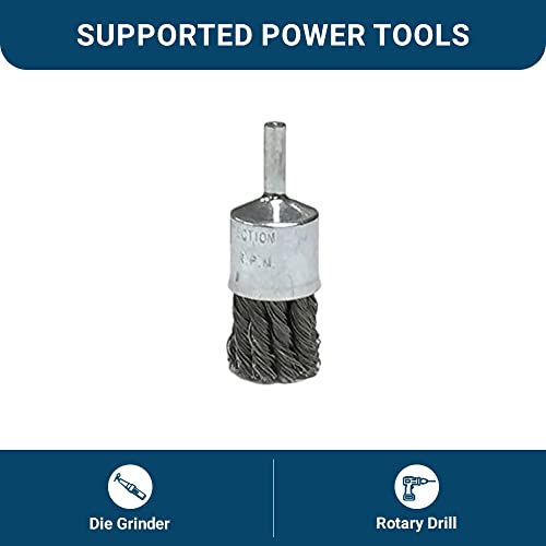 Benchmark Abrasives 1" Knot Wire Brush for Drill & Die Grinder, 1/4" Shank