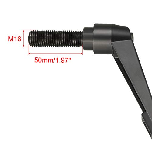 uxcell M16 x 50mm Handle Adjustable Clamping Lever Thread Push Button Ratchet Male Threaded Stud Knobs Rotating Screw Handles Bolts with Locking Lever Black - size: M16x50mm
