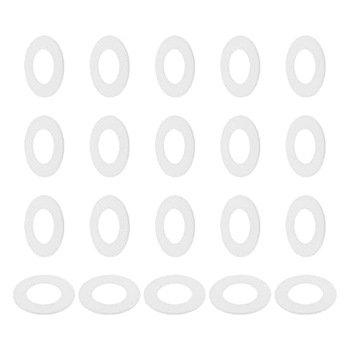 PATIKIL 20 Pcs PTFE Flat Washers 2.24" ID 4.02" OD 0.12" Thickness Sealing Spacer Flange Gasket for Machines Pipe Valves Oil Gas Industries, White (57x102x3mm) - size: 2.24" x 4.02" x 0.12"