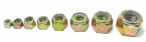 5/16"-24 Grade 8 Hex Nylon Insert Lock Nut, Yellow Zinc, 25 Pack - size: 5/16"-24