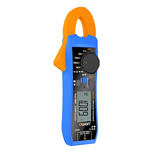 OWON CM210E 20000 Counts Voltmeter Continuity Digital Clamp Meter,600V AC/DC NCV True RMS Mini Multimeter for Measuring Voltage,Current,Capacitance and Resistance