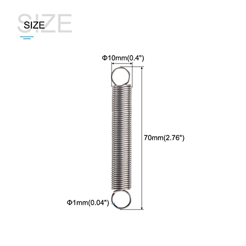METALLIXITY Extension Spring (1x10x70mm/0.04"x0.4"x2.76") 5Pcs, 304 Stainless Steel Tension Spring Wire - for Home Repair Construction Machinery - size: 0.04"x0.4"x2.76"