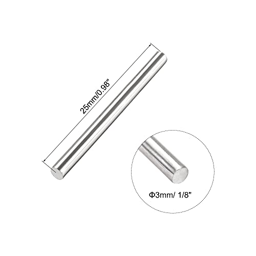 uxcell 3mm x 25mm 304 Stainless Steel Solid Round Rod for Drift Punches DIY Craft Model Plane Model Ship Model Cars - 20pcs - size: 3mm x 25mm