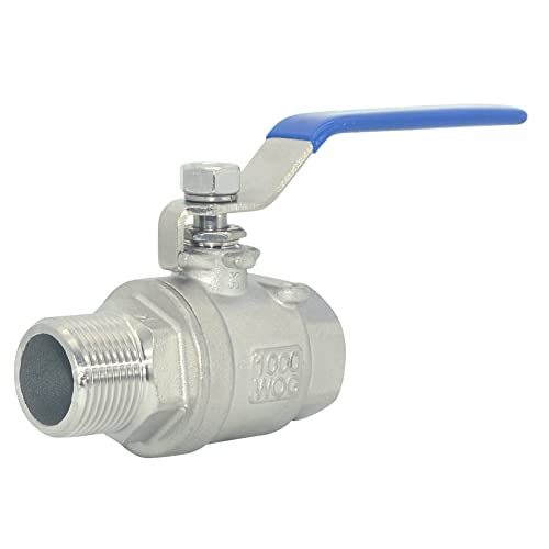 1Pcs Full Port Ball Valve 1'' - Heavy Duty Male NPT (MNPT) X Female NPT (FNPT) Thread with Long Handle Switch,Stainless Steel 304 for Water, Oil, and Gas,1000WOG - size: 1''