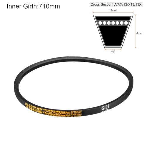 uxcell A28 Drive V-Belts 28" Inner Length 13mm Width 8mm Thick JIS Standard A-Section Rubber Drive Transmission Belt - size: 28"