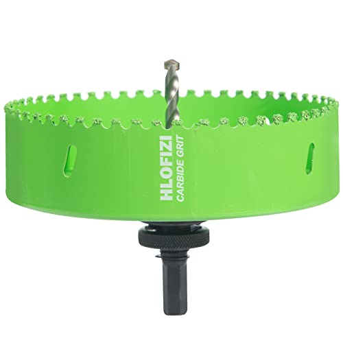 6-1/4 Inch Carbide Grit Hole Saw 6.25 Hole Saw for 6 Inch Recessed Lights, Cutting Through Stucco, Ceiling Old Plaster, Drywall, Cement Board with 1-1/2" Depth, Up to 3X Longer Life