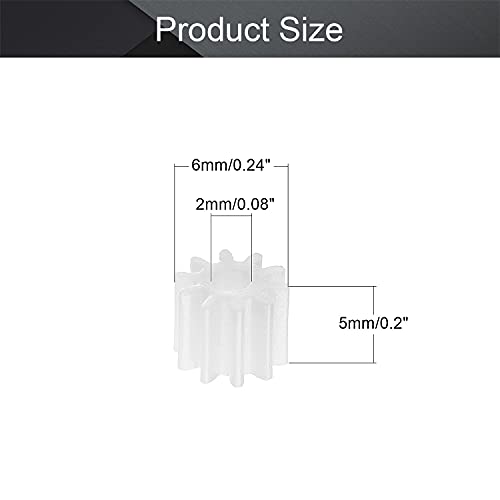 10 Pcs Plastic Gears 10 Teeth Plastic Motor Gear Reduction Gear