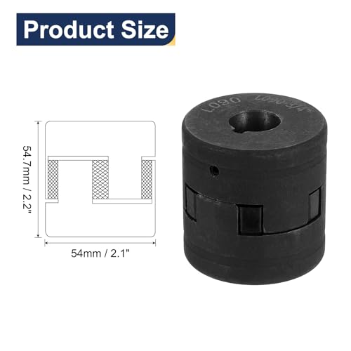 uxcell 1/2" to 3/4" L090 Flexible 3-Piece L-Jaw Coupling Coupler Set & Buna-N NBR Rubber Spider for Log Splitter Hybrid Equipment - size: 1/2" to 3/4", style: L090