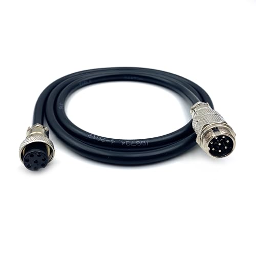 3.28 ft GX20 8 Pin Male to Female Cable, GX20 8Pins Female to Male Head Aviation Cordset Electrical Connector Panel Mount Circular Metal Adapter Cordset for Ships 5A 200V 20AWG (1meter) - size: GX20 8Pin