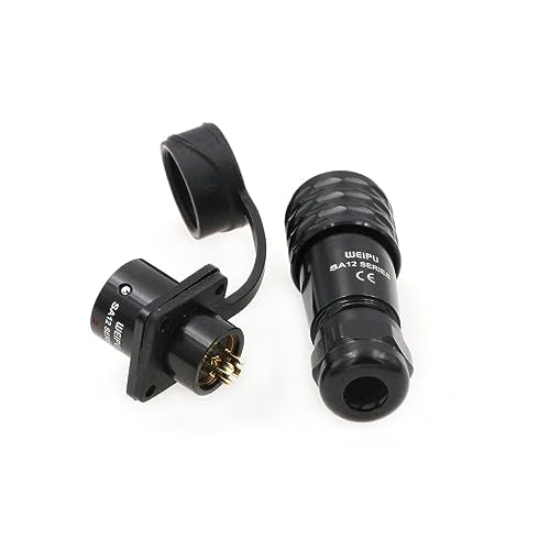 SZRMCC WEIPU SA12 4Pin Waterproof Connector 12mm Push Pull Solder Aviation Wire Connector Male Plug Female Socket for Automotive Industrial Electrical (4 Pin 5A) - size: 4 Pin 5A