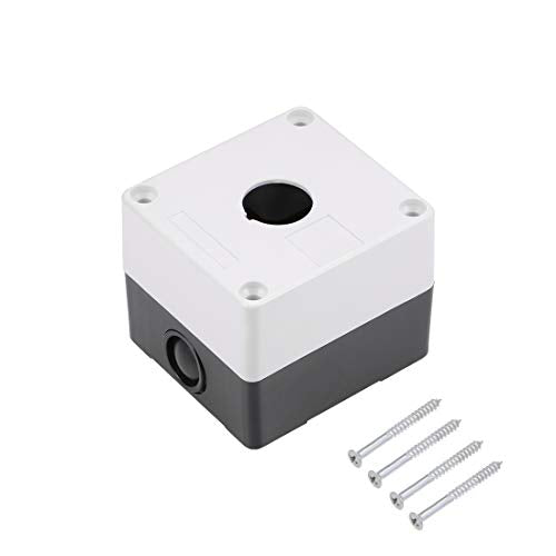 uxcell Push Button Switch Control Station Box 22mm 1 Button Holes White and Black - size: White-Black(1 Hole)