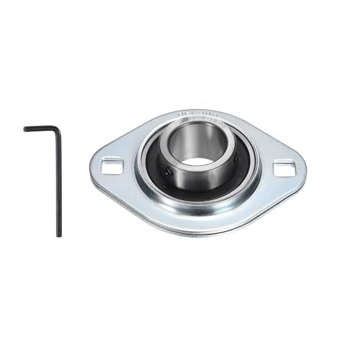 1-1/8" Pressed Steel 2-Bolt Flange Bearing, SBPFL206-18 with Wrench - size: SBPFL206-18( ID:1-1/8")