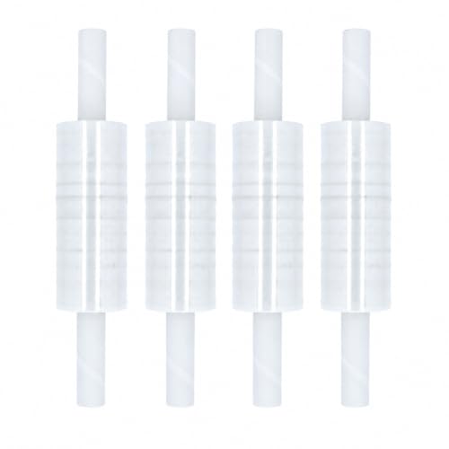 PSBM Stretch Wrap with Handles, 4 Rolls 30 Inch x 1000 Feet 90 Gauge Heavy Duty Clear Plastic Wrap Industrial Strength Shrink Film for Moving, Packing & Shipping - size: 90 Gauge, style: 4 Rolls
