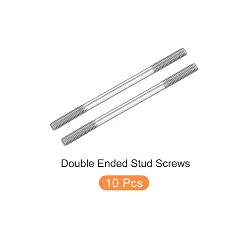 METALLIXITY Double Ended Stud Screws (M4 Thread 70mm Length) 10pcs, 304 Stainless Steel Dual Threaded Rod Bolts - for House Maintenance - size: M4x70mm