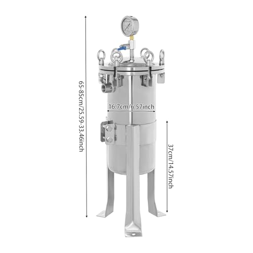 304 Stainless Steel Bag Filter,3/4" NPT Bag Filter Housing Sock Filter Stainless Steel Bag Filter Housing, 1.0MPa Industrial Sock Filter, 0-6t/H, Cover up to 0.97ft² (No.3) - size: No.3