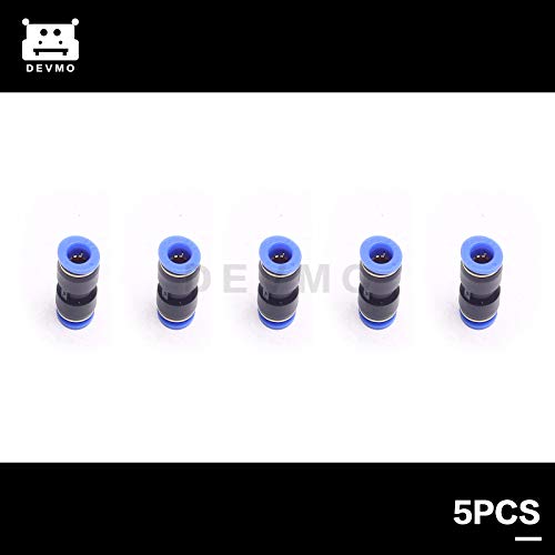 DEVMO 5PCS 8mm To 8mm Tube Air Pneumatic Push In Straight Gas Fittings Plastic Quick Connectors Fitting - size: 8mm To 8mm Tube