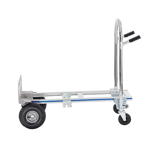 VEVOR Aluminum Truck, 2 in 1, 800 lbs Load Capacity, Heavy Duty Industrial Convertible Folding Hand Truck and Dolly, Utility Cart Converts from Hand Truck to Platform Cart with Rubber Wheels - size: 800 lbs