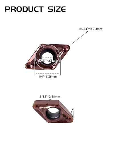 10Pcs DCMT070208 DCMT21.52 Carbide Turning Inserts - size: DCMT21.52 DCMT070208 10pcs