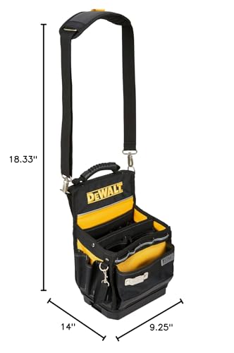 DEWALT Tool Bag, Easy Access Small Tool Pouch with Hard Bottom and Carrying Strap (DWST17624) - style: Tool Organizer