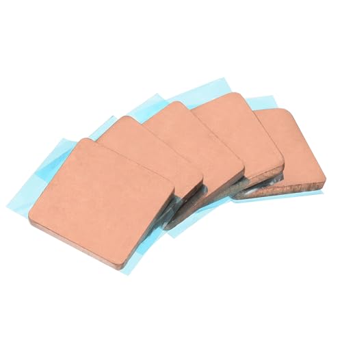MECCANIXITY Heatsink Copper Sheet Shim, 2mm Thickness Pad with Thermal Conductive Adhesive Tape for Desktop Computer GPU CPU Cooling Patch 5 Set - size: 2mm