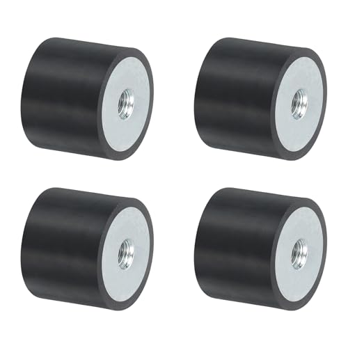 uxcell 4Pcs 25 x 20mm M6 Female Thread Rubber Mounts, Vibration Isolator, Replaces Anti Vibration Pads Flat Silent Block Base Block - size: M6x25x20mm
