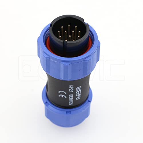 Weipu SP21 12 Pin Male Plug Panel Mount Waterproof IP68 Connector Cable Industrial Circular Solar Electrical Connector - color: SP2110/P, size: 12Pin