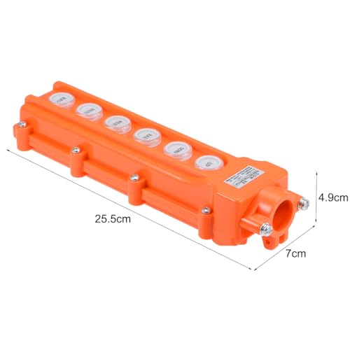 uxcell Hoist Crane Pendant Control Station Push Button Switch 6 Ways