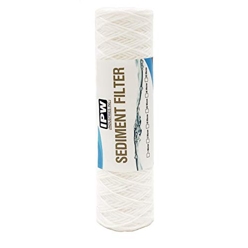 IPW Industries Inc. 25 Micron String Wound Water Filter for Universal Whole House Replacement Cartridge Sediment Filters for Well Water 10" x 2.5" - 6 Pack
