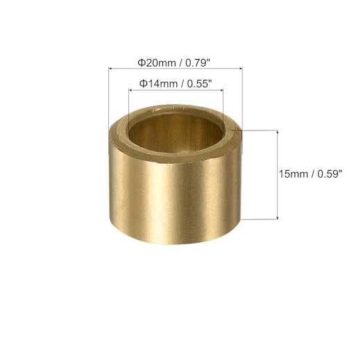uxcell 6pcs Sleeve (Plain) Bearings 14mm Bore x 20mm OD x 15mm Length, Self-Lubricating Sintered Bronze Bushings - size: 14mm Bore x 20mm OD x 15mm Length