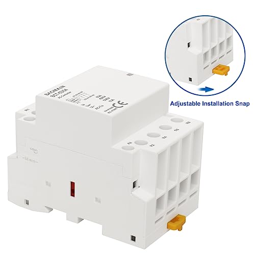 BAOMAIN 220V AC 4-Pole 63A Modular Contactor, 4NC, DIN Rail Mount