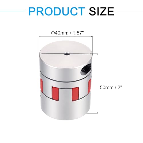 MECCANIXITY Aluminum Shaft Coupling Shaft Coupler 6mm to 17mm Flexible Spider Coupling L50mm x D40mm Coupler Jaw Spider Shaft Joint Connector for 3D Printers DIY CNC Router Milling Machine - size: 6mm to 17mm