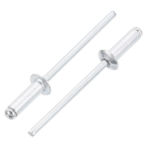 uxcell 100Pcs 1/8" x3/8" Aluminum Blind Rivets Dome Head Long Split Rivets - size: 1/8"x3/8"