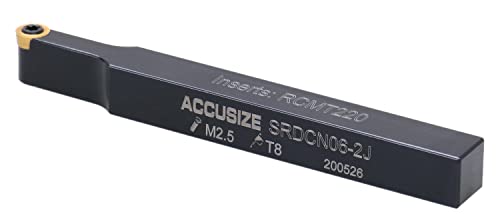 Accusize Industrial Tools 3/8 x 3-1/2 in SRDCN06-2J Indexable Toolholder for RCMT220 Inserts, 2376-0006 - size: 3/8 x 3-1/2 inch
