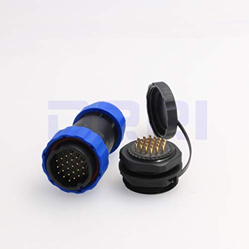 HE29 24pin 28mm Panel Mount Waterproof Circula Solder Wire Aviation Connector IP68 Male Plug Female Socket (24 pin) - size: 24 pin