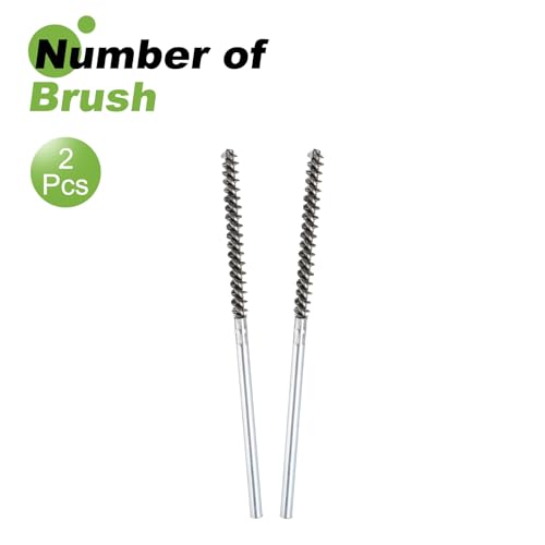 HARFINGTON 2pcs Wire Bore Brush Set 7 Inch Length 5/16 Inch Shank Stainless Steel Bristles Cleaning Brush for Clean Car Part Tube Kitchen Garage - size: 7 x 5/16 Inch