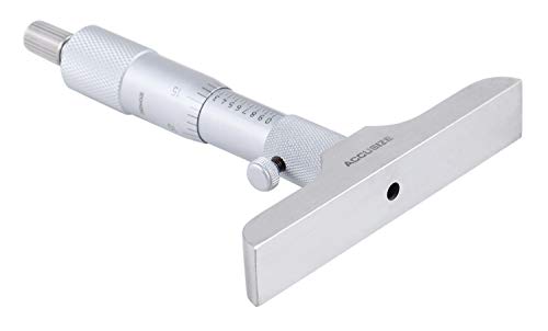 Accusize 0-6 in Depth Micrometer, 4 in Base, 0.001 in Resolution