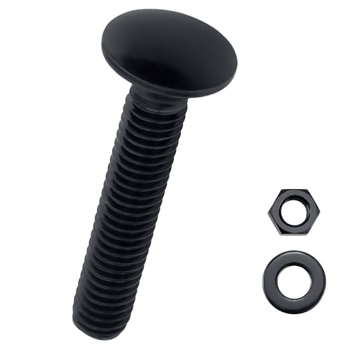 8 Sets 1/2-13 x 2 Carriage Bolt Kit & Nuts & Flat Washers Black 304 SS - size: 1/2-13 x 2" (8 Sets)