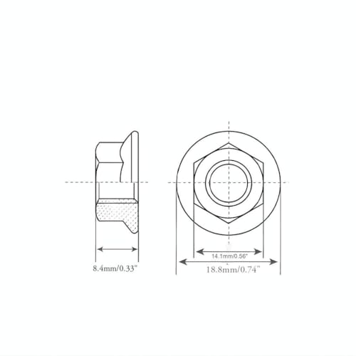 3/8-16 Serrated Flange Hex Lock Nuts 25 Pcs 304 Stainless Steel 18-8, Full Thread, Hex Drive, Bright Finish - size: 3/8"-16