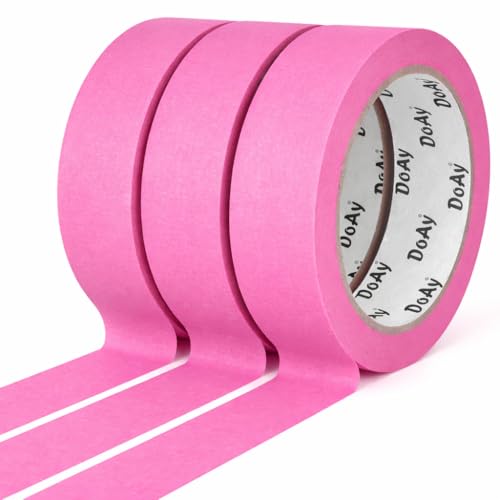 3 Pack Pink Painters Tape - Masking Tape 1 Inch Wide - Multi-Surface, Smart Adhesion, Indoor & Outdoor - 270FT Total - Paint Tape for DIY, Labeling, Art, Car, General Purpose (#3910) - color: Pink