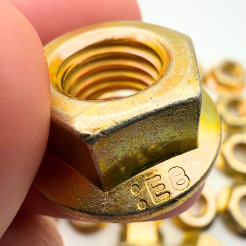 1/2-13 Flange Nuts (25 Pack) – Grade 8 Built-in Washer Nuts Coarse Thread for Fast, Even Clamping on Frames, Brackets & Heavy Assemblies SAE J995 0.5"