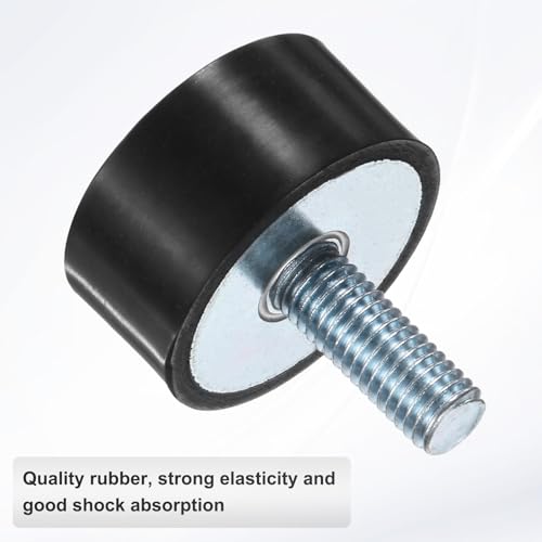 M METERXITY 4-Pack Rubber Mounts D40mmxH20mm Male Vibration Isolators Cylindrical Shock Absorber W M10 x 25mm Studs for Air Compressor/Car/Pump/Boat/Garage Motor/Bobbins Rubber Isolators - size: M10 x 25mm, 40mm x 20mm