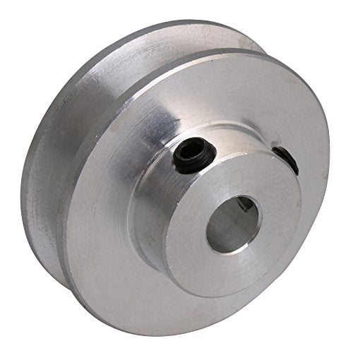 3.1x1.5x0.6cm Silver Aluminum Alloy 0.6cm Fixed Hole Pulley for Motor Shaft 0.3-0.5mm PU Round Type Belt - size: 31*6mm
