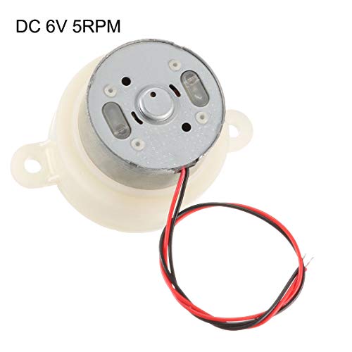 uxcell DC 6V 5RPM High Torque Rotary Speed Cylinder Shape Deceleration Reducing Motor, 2-Wire Connecting