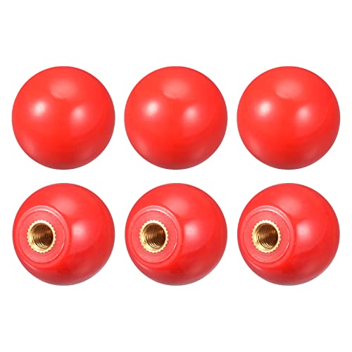 uxcell 6Pcs Threaded Ball Knobs, M6 Female Thread Thermoset Ball Knob - color: Red, size: M6x0.98''