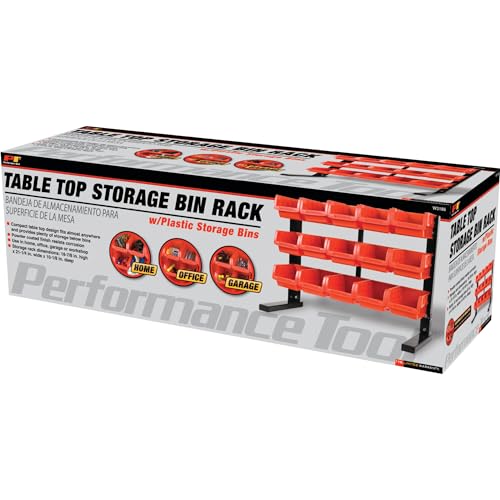 Performance Tool W5186 15-Bin Table Top Storage Organizer Rack - style: 15-Bin Table Top Storage Rack