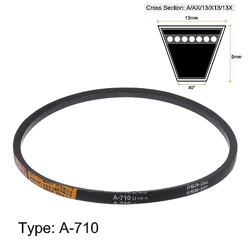 HARFINGTON A-710 V-Belts Drive Belt 710mm Inner 13mm Width 8mm Thickness Girth Rubber for Power Transmission - size: 710mm